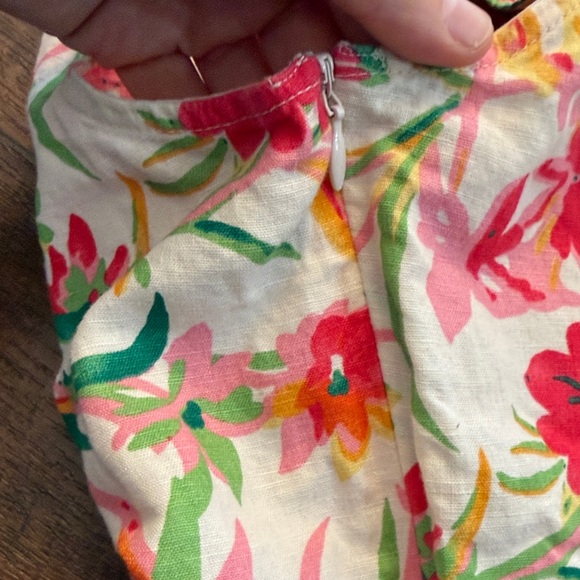 J. Crew Factory Linen Floral Sleeveless Top - Bright Pink, Green, and Orange - Picture 4 of 4